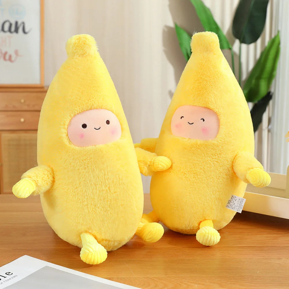 Kawaii Banana Man Plushie with Arms & Legs, 16" | 42 cm
