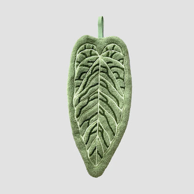 Plant-Themed Coral Fleece Hanging Hand Towel – Thickened