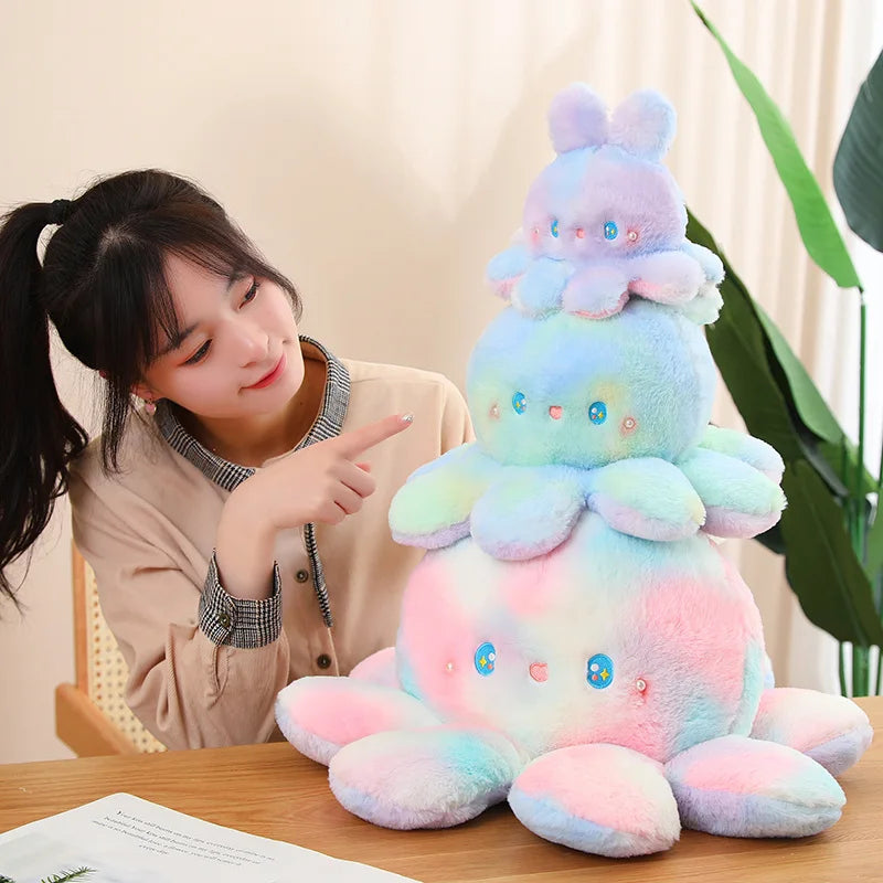 Plushie Reversible Tie-Dye Rabbit Octopus, 8-20" | 20-50 cm