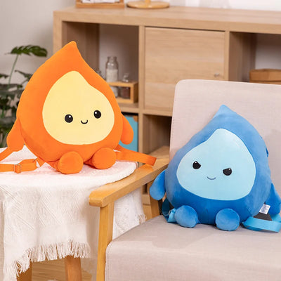 Flammen-Plüsch-Rucksack, 12,5" | 32 cm