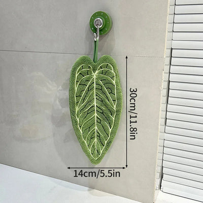 Leaf-Shaped Hand Towel – Hanging Kitchen Handkerchief