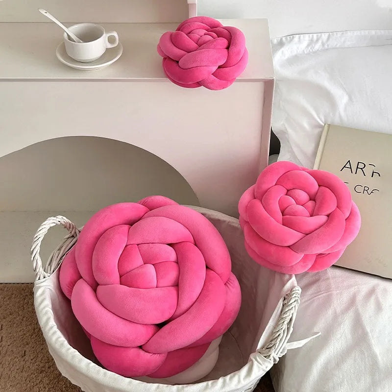 Coussin en peluche en forme de nœud de rose, 11" | 28 cm 🌹