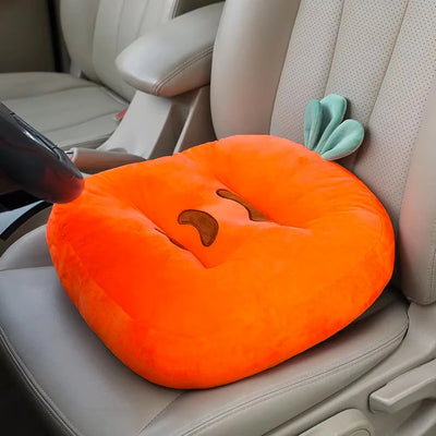 Cartoon Food-Shaped Car Seat Cushion – Plush Back Support Pillow