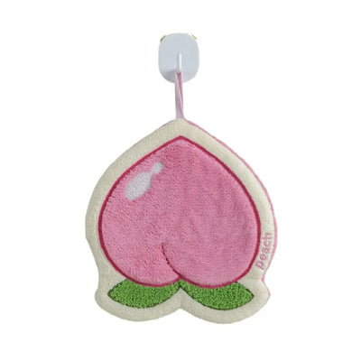 Cartoon Fruit Coral Fleece Hand Towel – Absorbent Hanging Kitchen Cloth