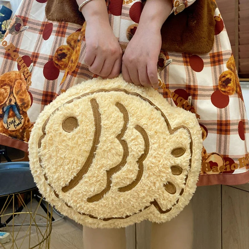 Taiyaki Fish Waffle Plushie – Japanese Street Food Pillow, 8-16" | 20-40 cm