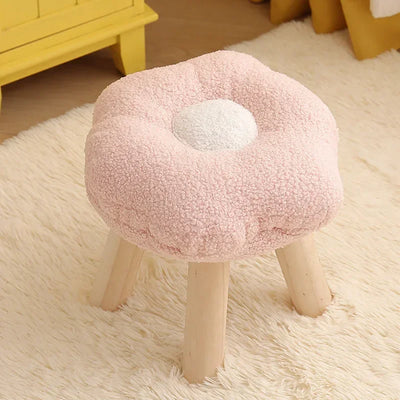 Tabouret en peluche en forme de fleur – Cinq couleurs - Mignon, confortable et fonctionnel