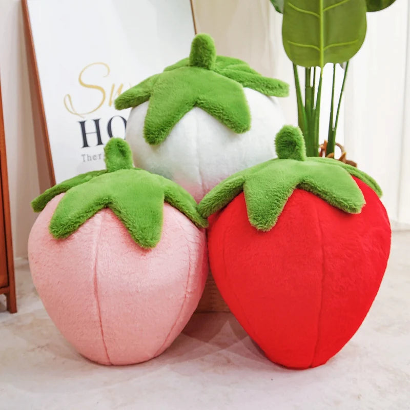 Cartoon Strawberry Plush Pillow, 9-18" | 23-45 cm