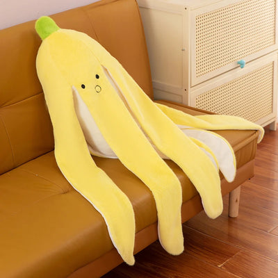 Banana Peel Plush Doll Pillow – Squishy Cute Fruit Stuffed Toy