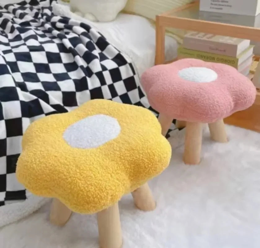 Tabouret en peluche en forme de fleur – Cinq couleurs - Mignon, confortable et fonctionnel