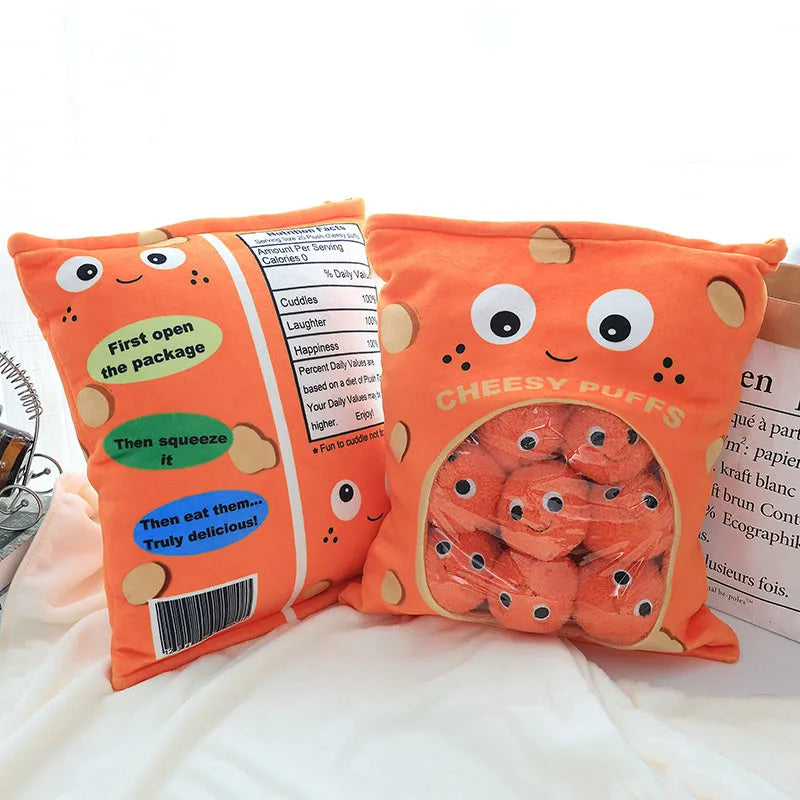 Juguete de peluche en forma de almohada de bolsa de aperitivos, ocho estilos, 16" | 40 centímetros
