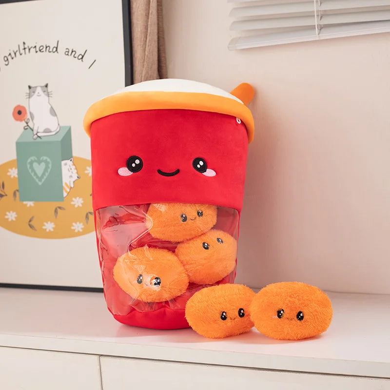 Plushie Bubble Tea with Removable Boba Balls, 16 in | 40 cm