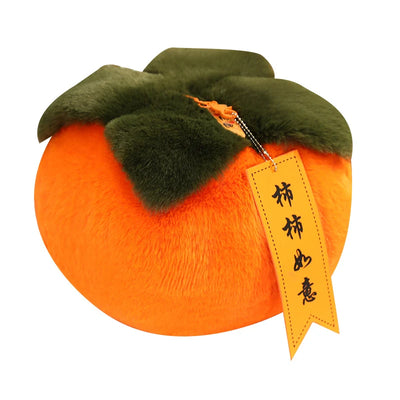 Fluffy Persimmon Plush Pillow – Long Back Support Cushion, 8" | 20 cm