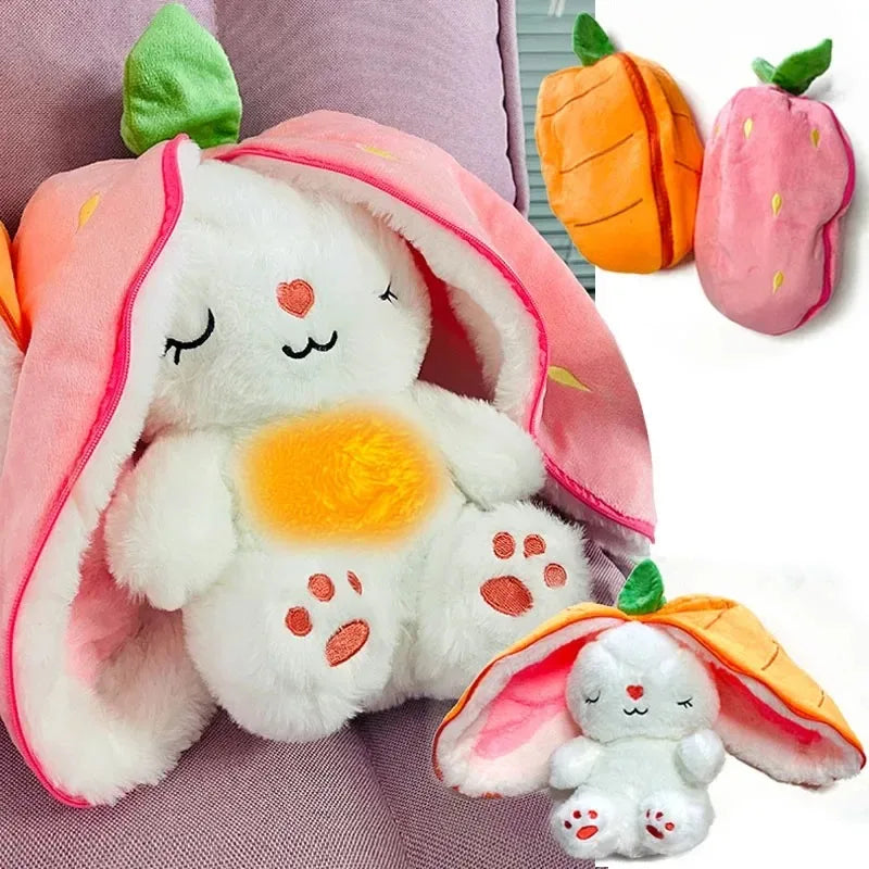 Musical Glowing Bunny Plush Doll – Soft Motion Light Sleep Toy for Babies