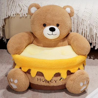 Fauteuil en peluche Honeypot Bear – Siège confortable et adorable pour les enfants !