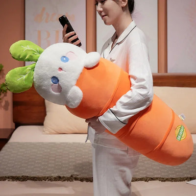 Cute Bunny Plushies with Long Carrot, 24-39" | 60-100 cm – Soft Baby Toy