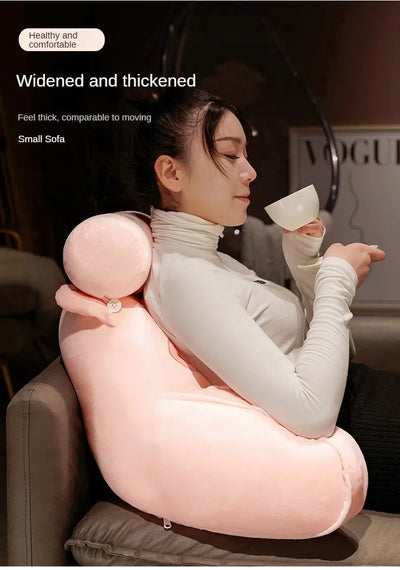 Pink Pig Backrest Headboard Pillow – Reading & Lounge Support