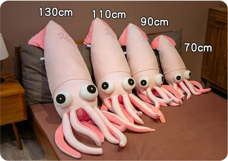 Jumbo Cartoon Squid Plushie, 2.3-4.3 ft | 70-130 cm