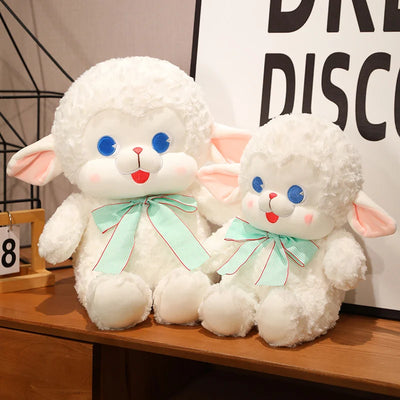 Peluche Agneau Blanc avec Nœud, 20-40 cm |20-40 cm