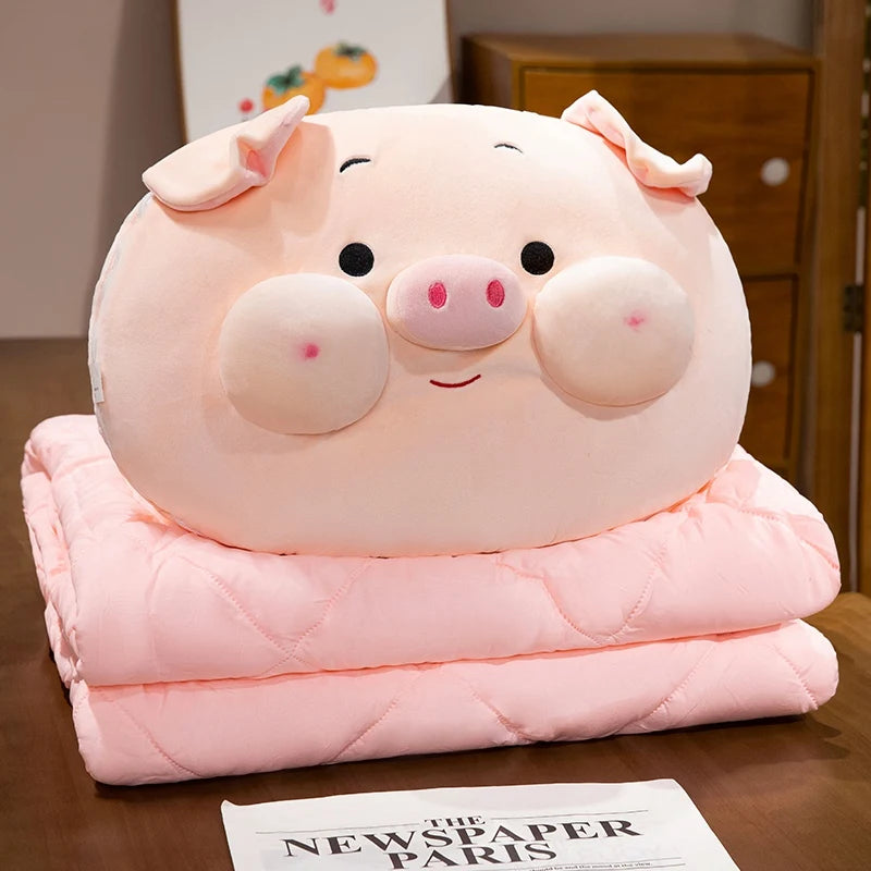 Soft Piggy Plush Pillow with Blanket, 16-20" | 40-50 cm