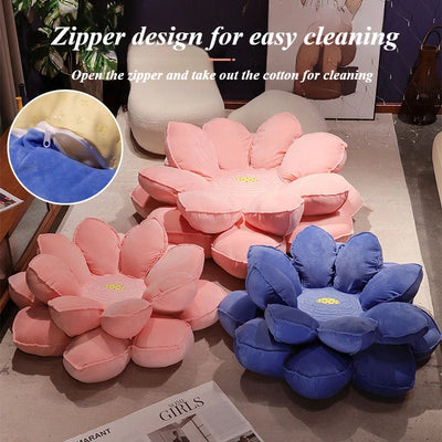 Cojín de Suelo de Terciopelo Lotus Blossom - Dos Colores