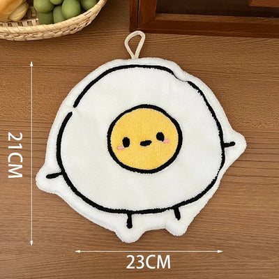 Kawaii Food Hand Towel – Soft Absorbent Kitchen Hanging Cloth