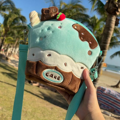 Kawaii Japanese Cartoon Patchwork Crossbody Bag – Y2K Style