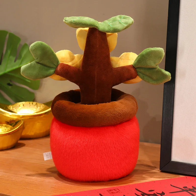 Plush Lucky Flower Potted Plant, 12" | 30 cm
