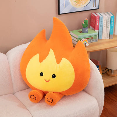 Kawaii Flame Character Plush Pillow, 18-31" | 45-80 cm