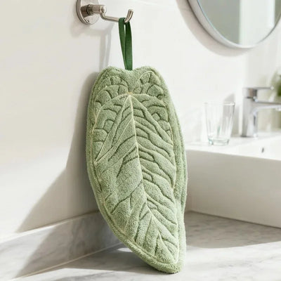 Plant-Shaped Hanging Handkerchief – Green & Pink Leaf Design