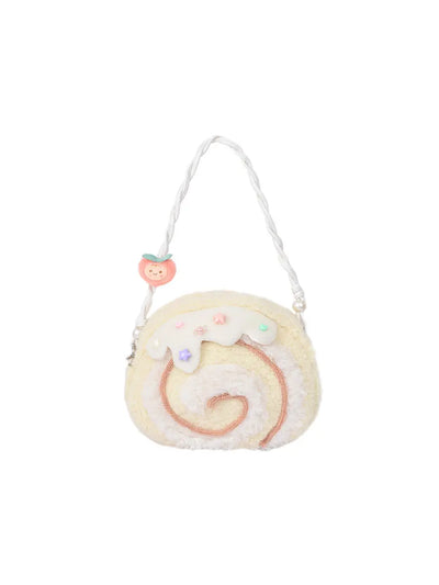 Cake Roll Plushie Shoulder Bag, 11"x9" | 28x23 cm