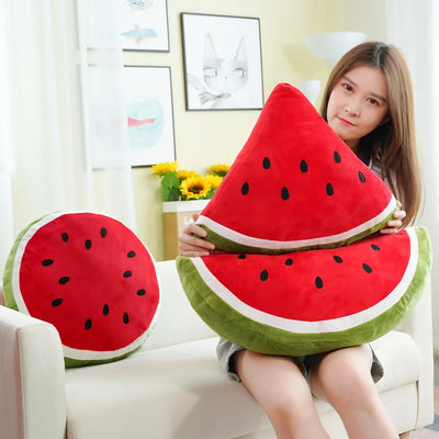 Cuscino a forma di fetta di anguria in peluche, 12" | 30 centimetri