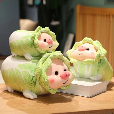 Kawaii Cabbage Pig Plush Pillow – Creative Cartoon Stuffed Cushion