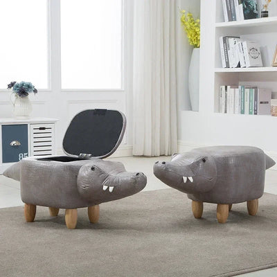 Alligator Ottoman Stool 🐊 | Plush Toy-Inspired Seat with Storage plush toy – – – Image 2 | Plushie Produce