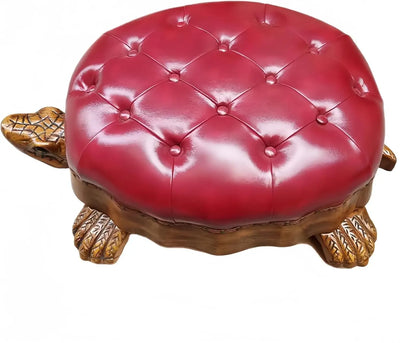 Bespoke Turtle Leather Ottoman, Five Colors plush toy – – Burgundy – Image 9 | Plushie Produce