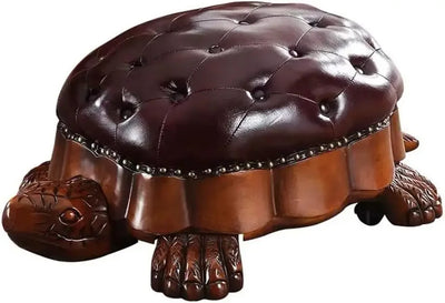 Bespoke Turtle Leather Ottoman, Five Colors plush toy – – Dark Brown – Image 10 | Plushie Produce