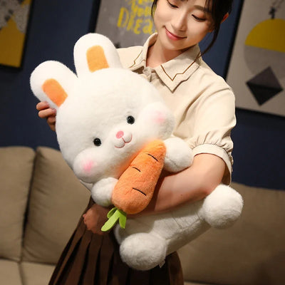 Carrot-Hugging Bunny Plushie, 10-20" | 26-50 cm plush toy – – – Image 6 | Plushie Produce