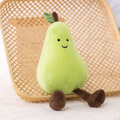 Cheerful Cartoon Fruit Plushies, 4 Varieties, 6-10" | 16-25 cm plush toy – – – Image 3 | Plushie Produce