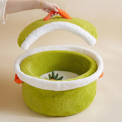 Cooking Pot Pet Bed 🍲 | Cozy Plush Bed for Cats and Small Dogs plush toy – – – Image 4 | Plushie Produce