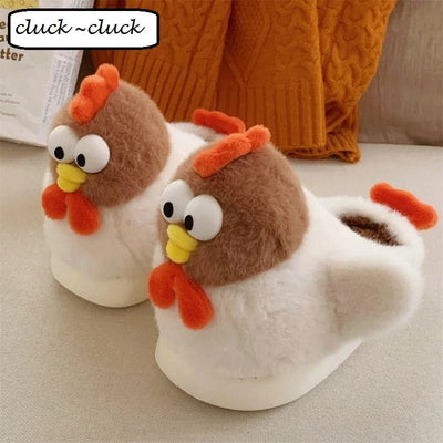 Cozy Hen Plush Slippers, US Men 4-6/ Women 5.5-7.5 plush toy – – US Men's 4 / Women's 5.5/EU 35.5 – Image 1 | Plushie Produce