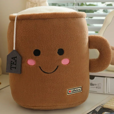 Cup of Tea Plushie, Three Colors, 13" | 34 cm plush toy – – brown – Image 9 | Plushie Produce