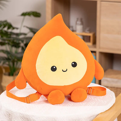 Flame Plushie Backpack, 12.5" | 32 cm plush toy – – Orange – Image 7 | Plushie Produce