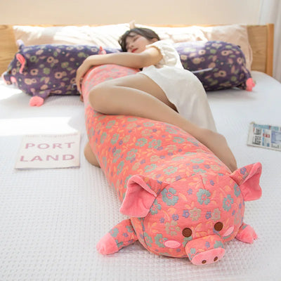 Floral Pig Body Pillow, 43-51" | 110-130 cm plush toy – – – Image 4 | Plushie Produce