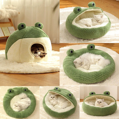 Frog Pet Bed Collection, Three Designs, For Pets Up To 11 lbs | 5 kg plush toy – – – Image 1 | Plushie Produce