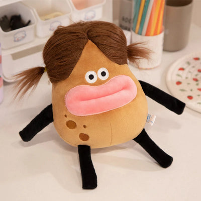 Funny Potato Plushie with Hair, 12-20" | 30-50 cm plush toy – – Big mouth – Image 11 | Plushie Produce