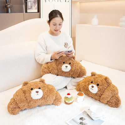 Fuzzy Bear Croissant Plushie Set – Cozy Stuffed Animal with a Sweet Surprise plush toy – – – Image 4 | Plushie Produce