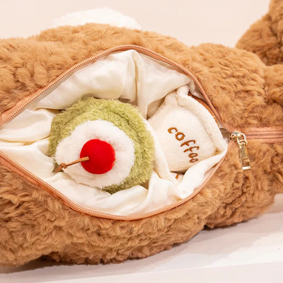 Fuzzy Bear Croissant Plushie Set – Cozy Stuffed Animal with a Sweet Surprise plush toy – – – Image 9 | Plushie Produce