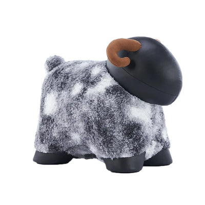 Fuzzy Sheep Footstool Ottoman, Three colors plush toy – – – Image 3 | Plushie Produce