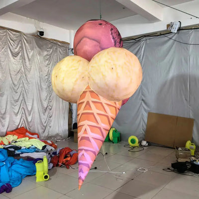 Giant Inflatable Ice Cream Cone – 3 Meter Food-Themed Lawn Decoration plush toy – – – Image 2 | Plushie Produce