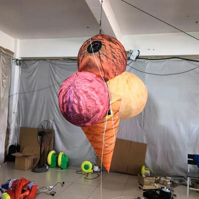 Giant Inflatable Ice Cream Cone – 3 Meter Food-Themed Lawn Decoration plush toy – – – Image 3 | Plushie Produce