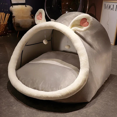 Giant Rabbit/Cat Plushie Tent Bed for Two People plush toy – – Gray/ plush mat – Image 2 | Plushie Produce
